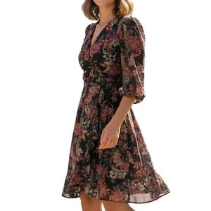 Midi Lace Wrap Dress